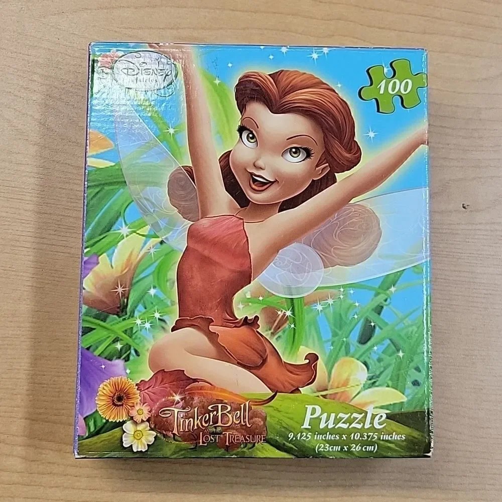 Walt Disney Tinkerbell bundle frame puzzle, dvd, book, kaleidoscope, pez, bag